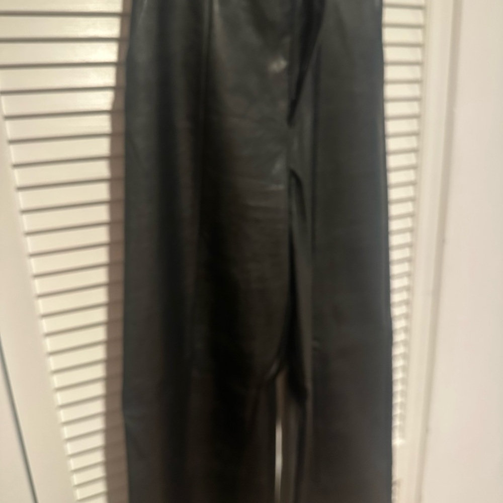 Bardot Wide Leg Black Marlowe Pleather Pants - Picture 3 of 4